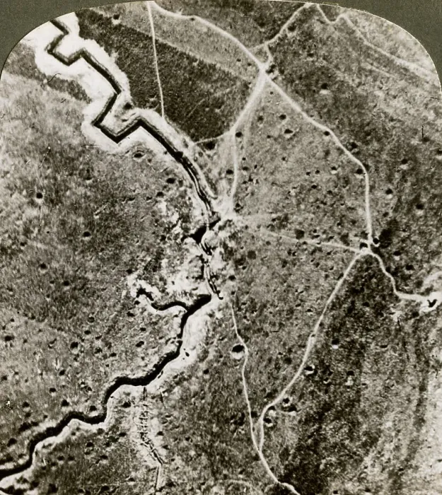 Framed Print : Aerial photograph of the German lines, World War I, 1914-1918. Artist: Realistic Travels Publishers Framed Print : Aerial photograph of the German lines, World War I, 1914-1918. Artist: Realistic Travels Publishers