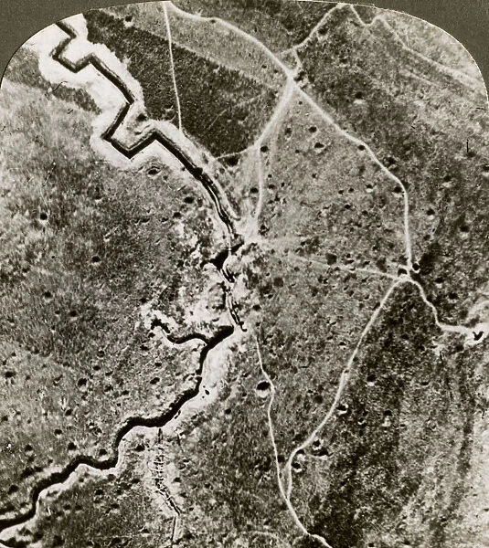 Aerial photograph of the German lines, World War I, 1914-1918. Artist: Realistic Travels Publishers