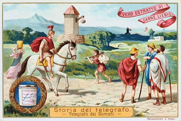 Aerial telegraph: ancient Roman signal towers, c1900