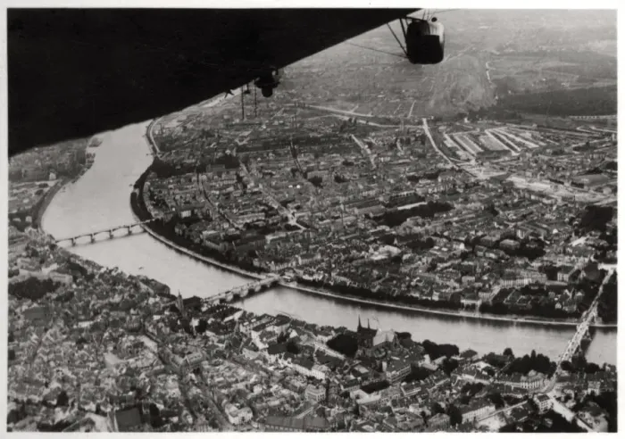 Framed Print : Aerial view of Basel, Switzerland, from a Zeppelin, 1928 (1933) Framed Print : Aerial view of Basel, Switzerland, from a Zeppelin, 1928 (1933)