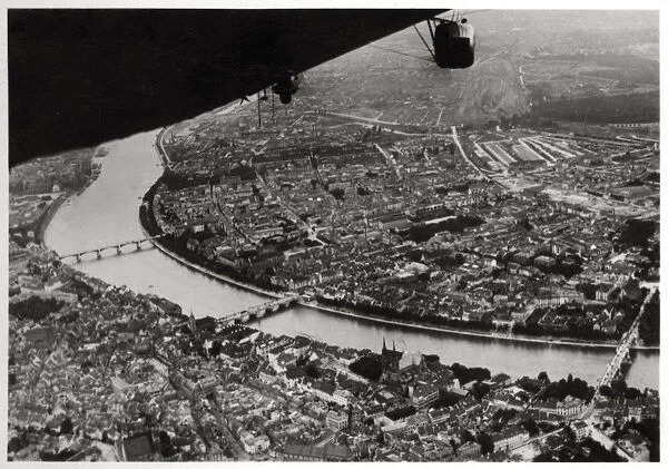 Aerial view of Basel, Switzerland, from a Zeppelin, 1928 (1933)