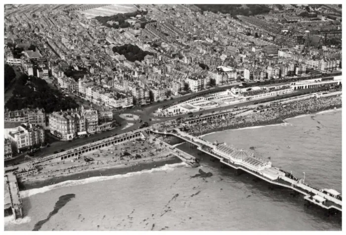 Framed Print : Aerial view of Brighton, Sussex, from a Zeppelin, 1931 (1933) Framed Print : Aerial view of Brighton, Sussex, from a Zeppelin, 1931 (1933)