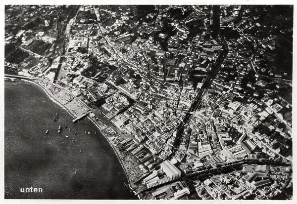 Aerial view of Funchal, Madeira, from a Zeppelin, 1928 (1933)