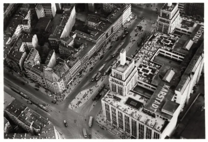 Framed Print : Aerial view of Hermannplatz, Berlin Neukoelln, Germany, from a Zeppelin, c1931 (1933) Framed Print : Aerial view of Hermannplatz, Berlin Neukoelln, Germany, from a Zeppelin, c1931 (1933)