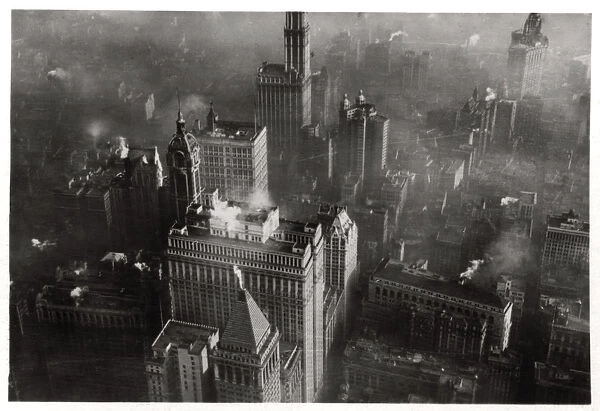 Aerial view of Manhattan, New York City, USA, from a Zeppelin, 1928 (1933)