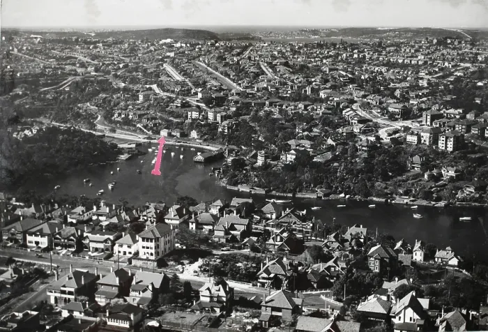 Framed Print : Aerial view, Mosman Bay, 1937. Creator: Unknown Framed Print : Aerial view, Mosman Bay, 1937. Creator: Unknown