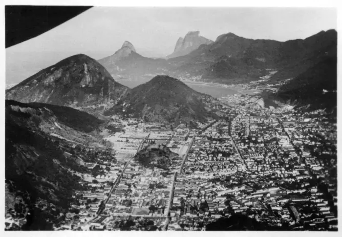 Framed Print : Aerial view of Rio de Janeiro, Brazil, from a Zeppelin, 1930 (1933) Framed Print : Aerial view of Rio de Janeiro, Brazil, from a Zeppelin, 1930 (1933)