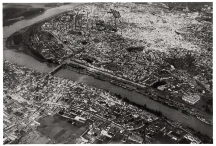 Framed Print : Aerial view of Seville, Spain, from a Zeppelin, 1929 (1933)