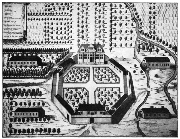 Framed Print : Aerial view of the Vergelegen wine estate, South Africa, 18th century (1931) Framed Print : Aerial view of the Vergelegen wine estate, South Africa, 18th century (1931)