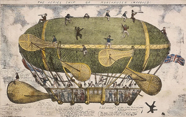 The Aeriel Ship, or Munchausen Improved!, 1835