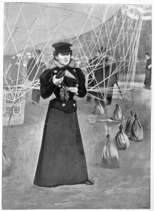 Framed Print : The Aero Club, costume of a female ballooner, 15th November 1898 Framed Print : The Aero Club, costume of a female ballooner, 15th November 1898