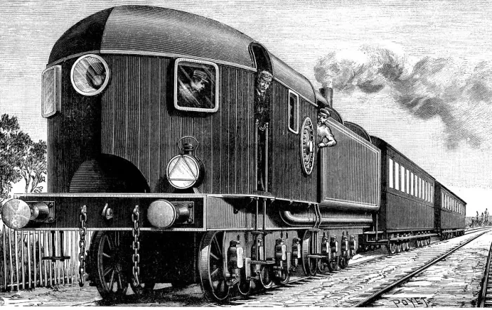 Framed Print : Aerodynamic railway from the early 20th century, circulating by North America, engraving, 1900 Framed Print : Aerodynamic railway from the early 20th century, circulating by North America, engraving, 1900