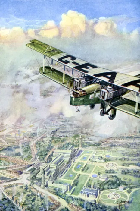 Framed Print : An aeroplane over London, 1926. Artist: GH Davis Framed Print : An aeroplane over London, 1926. Artist: GH Davis