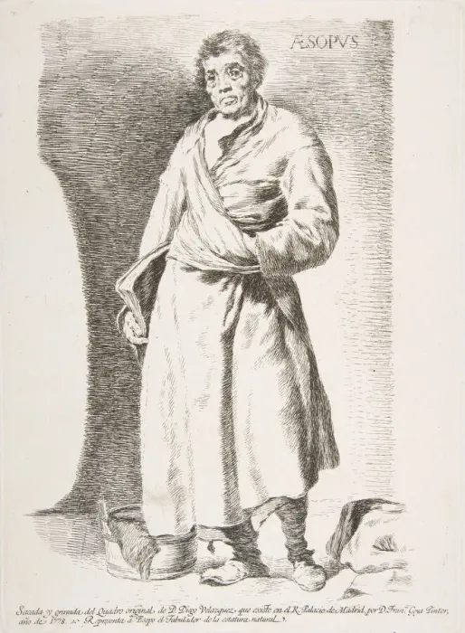 Framed Print : Aesop (Aesopus), from Etchings after Velazquez, 1778. Creator: Francisco Goya Framed Print : Aesop (Aesopus), from Etchings after Velazquez, 1778. Creator: Francisco Goya