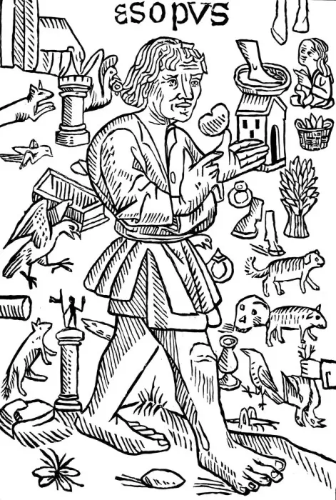Framed Print : Aesop, Greek fabulist, c1480 Framed Print : Aesop, Greek fabulist, c1480