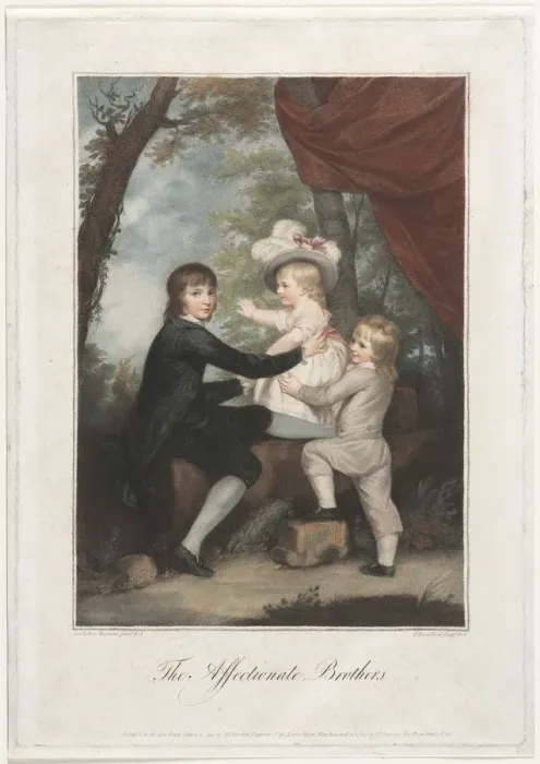 Framed Print : The Affectionate Brothers (The Lamb Children), 1791. Creator: Francesco Bartolozzi (British Framed Print : The Affectionate Brothers (The Lamb Children), 1791. Creator: Francesco Bartolozzi (British