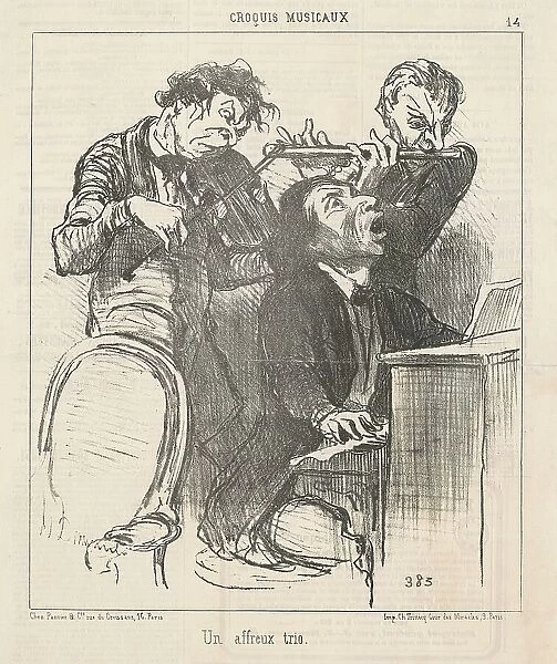 Un affeux trio, 19th century. Creator: Honore Daumier