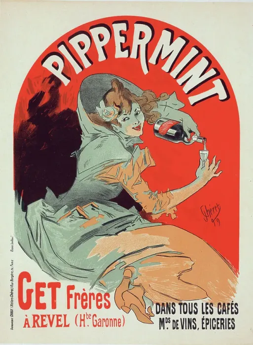 Framed Print : Affiche belge pour le Pippermint'. c1900. Creator: Jules Cheret. Affiche belge pour le Pippermint'. c1900. Creator: Jules Cheret Framed Print : Affiche belge pour le Pippermint'. c1900. Creator: Jules Cheret. Affiche belge pour le Pippermint'. c1900. Creator: Jules Cheret