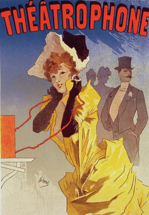 Framed Print : Affiche pour la Compagnie de Théâtrophone'. c1896. Creator: Jules Cheret. Affiche pour la Compagnie de Théâtrophone'. c1896. Creator: Jules Cheret Framed Print : Affiche pour la Compagnie de Théâtrophone'. c1896. Creator: Jules Cheret. Affiche pour la Compagnie de Théâtrophone'. c1896. Creator: Jules Cheret