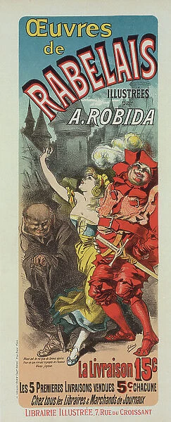 Affiche pour la publication des oeuvres de Rabelais'. c1898. Creator: Jules Cheret