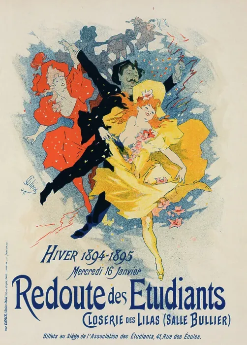 Framed Print : Affiche pour la Redoute des Étudiants'. Closerie des lilas (Salle Bullier). c1897. Creator: Jules Cheret. Affiche pour la Redoute des Étudiants'. Closerie des lilas (Salle Bullier). c1897. Creator: Jules Cheret Framed Print : Affiche pour la Redoute des Étudiants'. Closerie des lilas (Salle Bullier). c1897. Creator: Jules Cheret. Affiche pour la Redoute des Étudiants'. Closerie des lilas (Salle Bullier). c1897. Creator: Jules Cheret