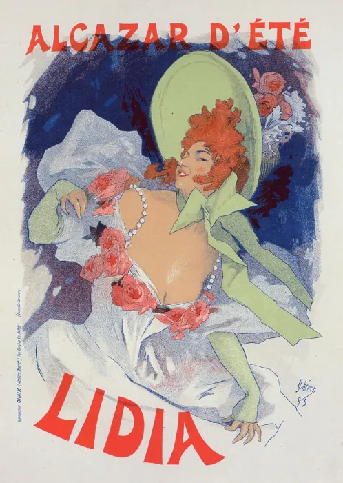 Framed Print : Affiche pour l'Alcazar d'Été, Lidia'. c1896. Creator: Jules Cheret. Affiche pour l'Alcazar d'Été, Lidia'. c1896. Creator: Jules Cheret