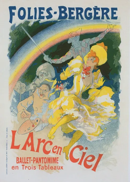 Framed Print : Affiche pour l'Arc-en-Ciel, ballet pantomime représenté aux Folies-Bergère. c1896. Creator: Jules Cheret. Affiche pour l'Arc-en-Ciel, ballet pantomime représenté aux Folies-Bergère. c1896 Framed Print : Affiche pour l'Arc-en-Ciel, ballet pantomime représenté aux Folies-Bergère. c1896. Creator: Jules Cheret. Affiche pour l'Arc-en-Ciel, ballet pantomime représenté aux Folies-Bergère. c1896