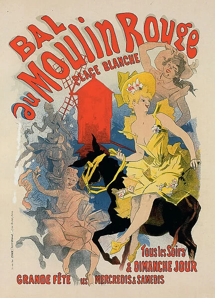 Affiche pour le 'Bal du Moulin Rouge'. c1897. Creator: Jules Cheret. Affiche pour le 'Bal du Moulin Rouge'. c1897. Creator: Jules Cheret
