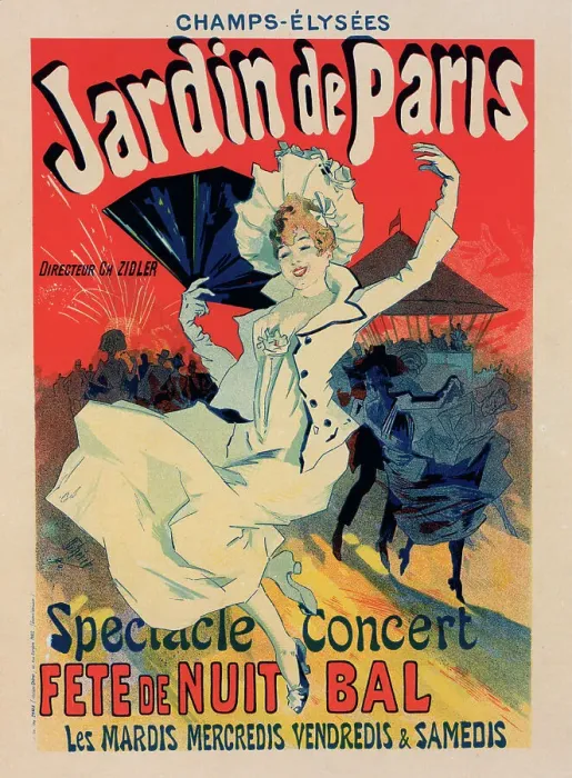 Framed Print : Affiche pour le Jardin de Paris'. c1897. Creator: Jules Cheret. Affiche pour le Jardin de Paris'. c1897. Creator: Jules Cheret Framed Print : Affiche pour le Jardin de Paris'. c1897. Creator: Jules Cheret. Affiche pour le Jardin de Paris'. c1897. Creator: Jules Cheret
