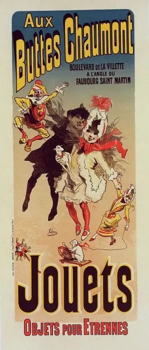 Framed Print : Affiche pour le Magasin Aux Buttes Chaumont'. c1898. Creator: Jules Cheret. Affiche pour le Magasin Aux Buttes Chaumont'. c1898. Creator: Jules Cheret Framed Print : Affiche pour le Magasin Aux Buttes Chaumont'. c1898. Creator: Jules Cheret. Affiche pour le Magasin Aux Buttes Chaumont'. c1898. Creator: Jules Cheret