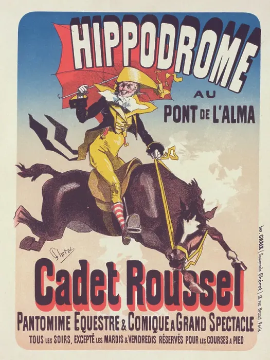 Framed Print : Affiche pour l'Hippodrome, Cadet Roussel'. c1898. Creator: Jules Cheret. Affiche pour l'Hippodrome, Cadet Roussel'. c1898. Creator: Jules Cheret Framed Print : Affiche pour l'Hippodrome, Cadet Roussel'. c1898. Creator: Jules Cheret. Affiche pour l'Hippodrome, Cadet Roussel'. c1898. Creator: Jules Cheret