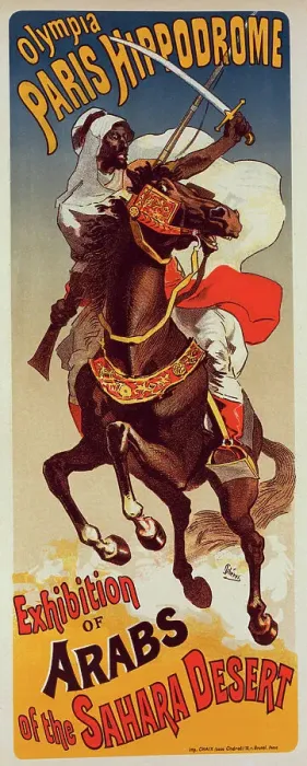 Framed Print : Affiche pour Paris-Hippodrome : Exhibition d'Arabes du Sahara, c1899. Creator: Jules Cheret. Affiche pour Paris-Hippodrome : Exhibition d'Arabes du Sahara, c1899. Creator: Jules Cheret Framed Print : Affiche pour Paris-Hippodrome : Exhibition d'Arabes du Sahara, c1899. Creator: Jules Cheret. Affiche pour Paris-Hippodrome : Exhibition d'Arabes du Sahara, c1899. Creator: Jules Cheret
