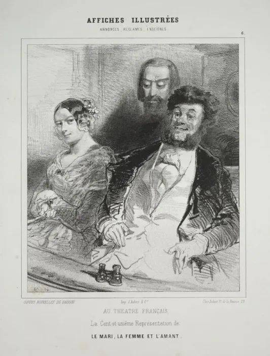 Framed Print : Affiches Illustees. Creator: Paul Gavarni (French, 1804-1866) Framed Print : Affiches Illustees. Creator: Paul Gavarni (French, 1804-1866)