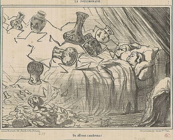 Un affreux cauchemar, 19th century. Creator: Honore Daumier