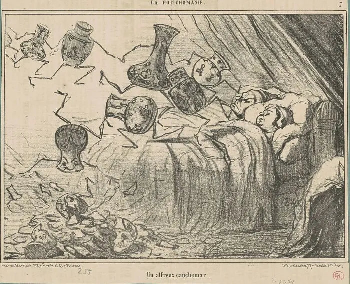 Framed Print : Un affreux cauchemar, 19th century. Creator: Honore Daumier Framed Print : Un affreux cauchemar, 19th century. Creator: Honore Daumier
