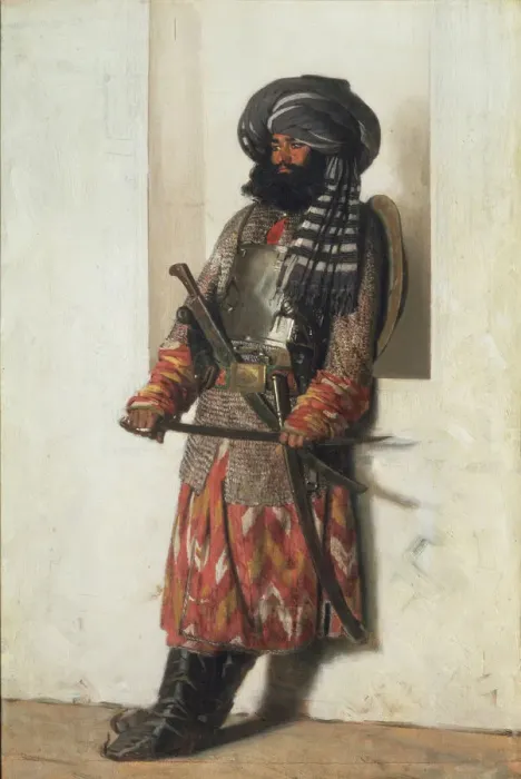 Framed Print : An Afghan, 1870. Artist: Vereshchagin, Vasili Vasilyevich (1842-1904) Framed Print : An Afghan, 1870. Artist: Vereshchagin, Vasili Vasilyevich (1842-1904)
