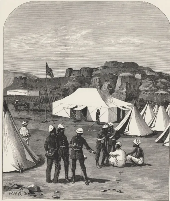 Framed Print : Afghan-British War, British military camp in Kabul, near the pass of Khiyber, drawing Framed Print : Afghan-British War, British military camp in Kabul, near the pass of Khiyber, drawing