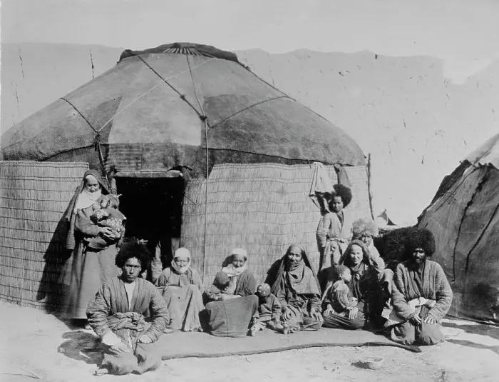 Framed Print : Afghan nomads, seated outside tent, 1919. Creator: Bain News Service Framed Print : Afghan nomads, seated outside tent, 1919. Creator: Bain News Service