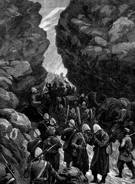 Framed Print : The Afghan War: a block in the Jugdulluk Pass, 1880. Creator: Unknown Framed Print : The Afghan War: a block in the Jugdulluk Pass, 1880. Creator: Unknown