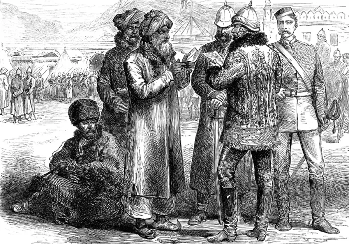 Framed Print : The Afghan War: a sketch in General Sir F. Roberts's head-quarters, Sherpore Cantonments, 1880. Creator: Unknown Framed Print : The Afghan War: a sketch in General Sir F. Roberts's head-quarters, Sherpore Cantonments, 1880. Creator: Unknown