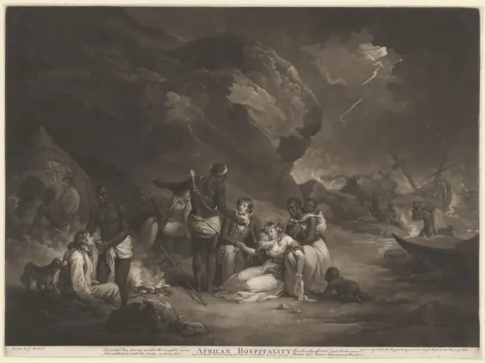 Framed Print : African Hospitality, 1791. Creator: John Raphael Smith Framed Print : African Hospitality, 1791. Creator: John Raphael Smith