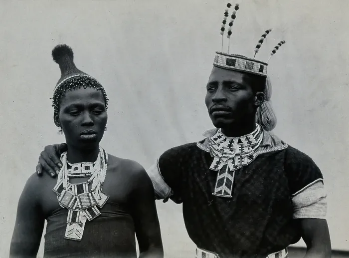 Framed Print : An African man and woman embracing, c1900. Creator: Unknown Framed Print : An African man and woman embracing, c1900. Creator: Unknown