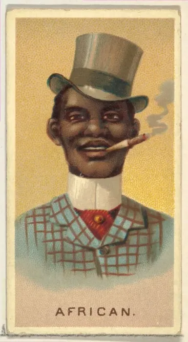 Framed Print : African, from Worlds Smokers series (N33) for Allen & Ginter Cigarettes, 1888 Framed Print : African, from Worlds Smokers series (N33) for Allen & Ginter Cigarettes, 1888