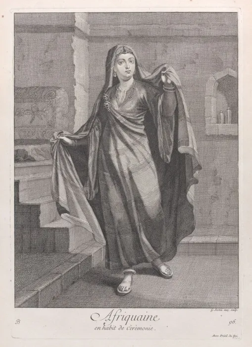 Framed Print : Afriquaine, en habit de Ceremonie, 1714-15 Creator: Unknown Framed Print : Afriquaine, en habit de Ceremonie, 1714-15 Creator: Unknown
