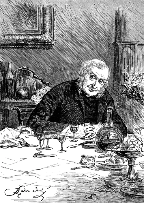 Framed Print : 'After dinner, when the ladies had retired, he loved to recount the story of his floggings', 1881. Creator: R&E Taylor Framed Print : 'After dinner, when the ladies had retired, he loved to recount the story of his floggings', 1881. Creator: R&E Taylor