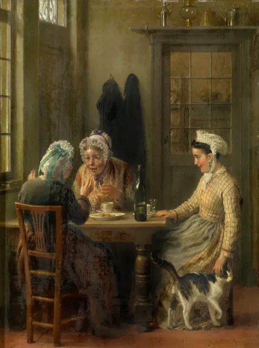Framed Print : Afternoon Coffee. Creator: Francois Antoine de Bruycker Framed Print : Afternoon Coffee. Creator: Francois Antoine de Bruycker