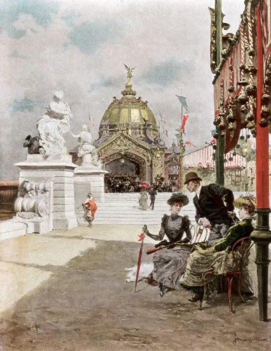 Framed Print : An Afternoon at the Exhibition, 1889 Framed Print : An Afternoon at the Exhibition, 1889