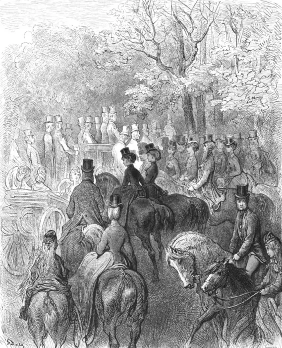 Framed Print : Afternoon in the Park, 1872. Creator: Gustave Doré Framed Print : Afternoon in the Park, 1872. Creator: Gustave Doré