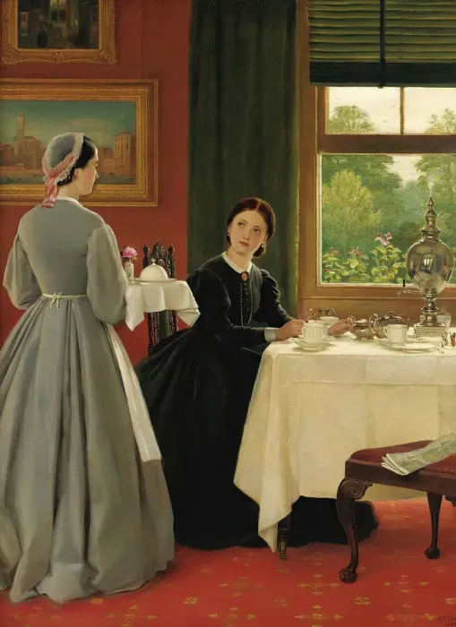 Framed Print : Afternoon Tea, 1865. Creator: Leslie, George Dunlop (1835-1921) Framed Print : Afternoon Tea, 1865. Creator: Leslie, George Dunlop (1835-1921)