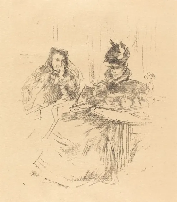 Framed Print : Afternoon Tea, 1897. Creator: James Abbott McNeill Whistler Framed Print : Afternoon Tea, 1897. Creator: James Abbott McNeill Whistler